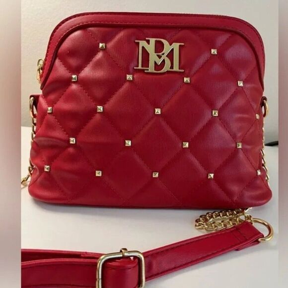 Badgley Mischka Red Gold Studded Crossbody - Picture 2 of 6